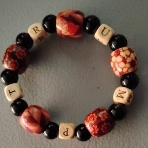 Beaded TRUMP Bracelet with Letter Cubes
